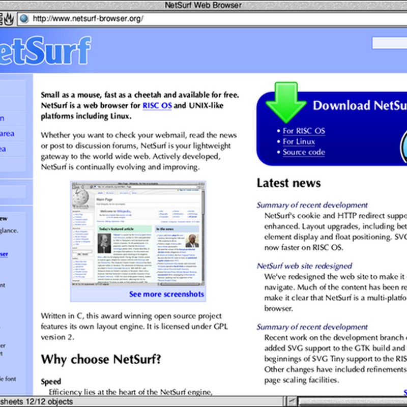NetSurf web browser open source sotto licenza GPL