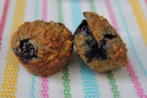 Healthy Blueberry Oatmeal Mini Breakfast Muffins