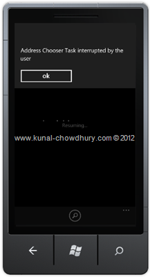 Image 3: How to Retrieve Contact Information in WP7 using the AddressChooserTask?