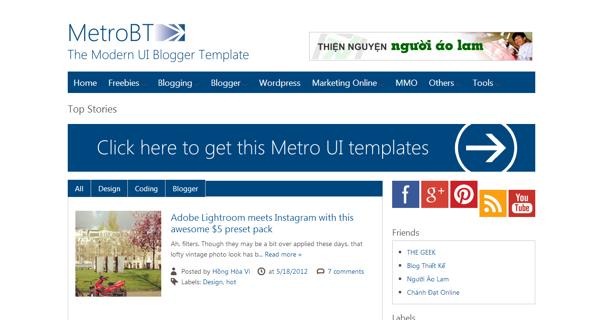 Metro BTK Premium Blogger Template V.2