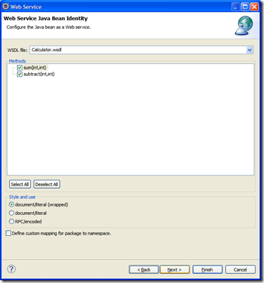 Bottom Uo Java Bean Web Service Eclipse