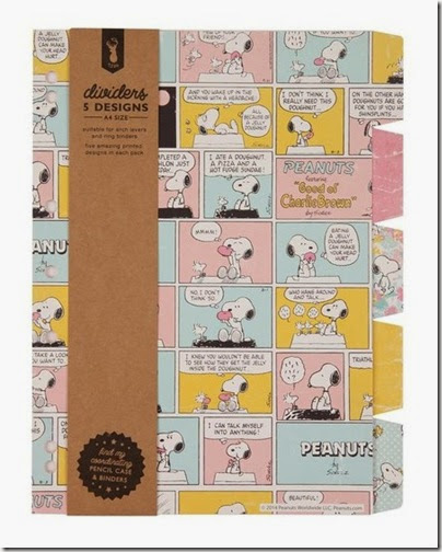 Typo by Cotton On Peanuts A4 Printed Dividers Snoopy Donut