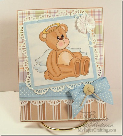 teddy bear angel digital stamp card 500