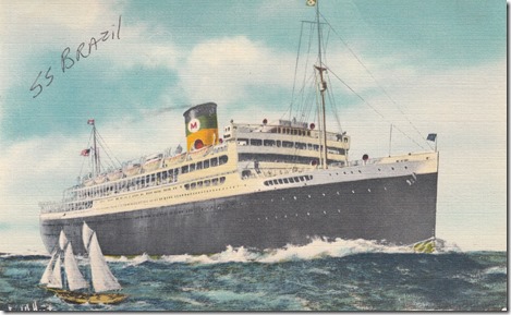 S.S. Brazil Vintage Postcard