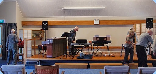 Setting-up for the Concert. Photo courtesy of Dennis Lyons
