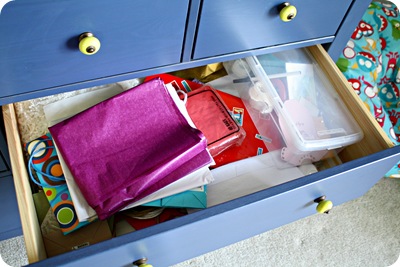 wrapping paper drawer