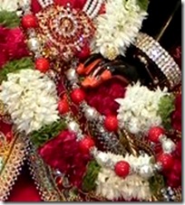 Flower garland offered to Krishna