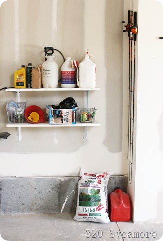 simple shelves in garage