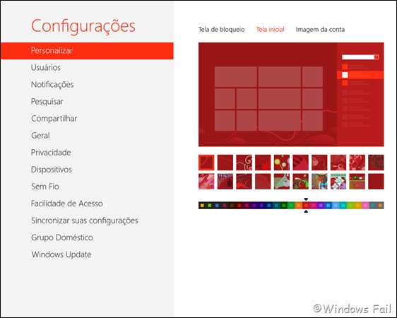 Personalize a tela inicial do Windows 8 a sua preferência