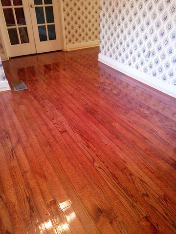 glossy finish on hardwood floors