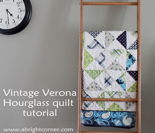 Vintage Verona hourglass quilt tutorial
