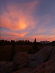 Sunset at Sunrise Campsite, Yosemite.