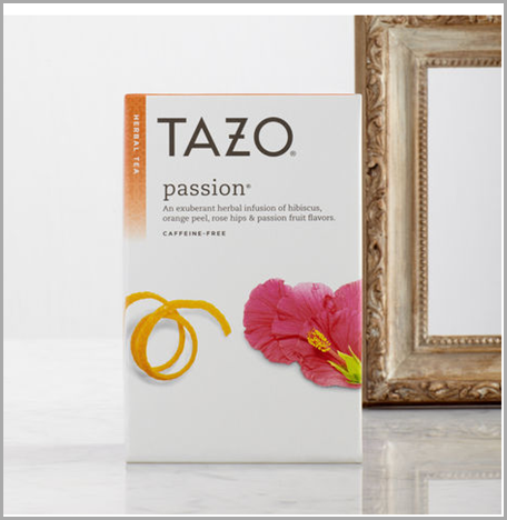 TAZO PASSION caffeine-free tea. CLICK to search and order from the RONTHINK Amazon store.