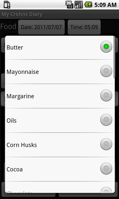 My Crohns Diary Screen 2