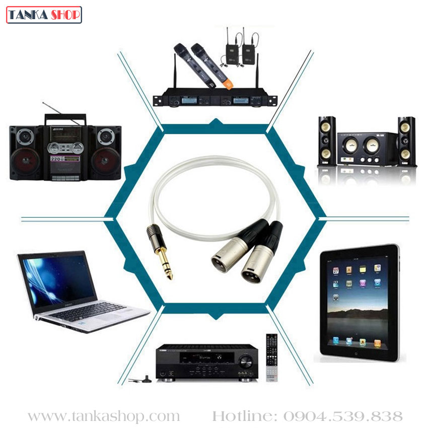 Cáp kết nối micro thu âm với máy ảnh, máy quay Cáp kết nối micro thu âm với máy ảnh, máy quay