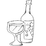 WINE COLORING PAGES