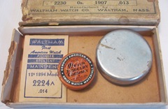 vintage waltham watch box w closed containers