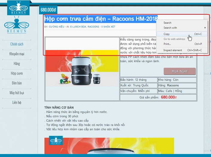 Beemun hướng dẫn mua hàng Mua hang 2