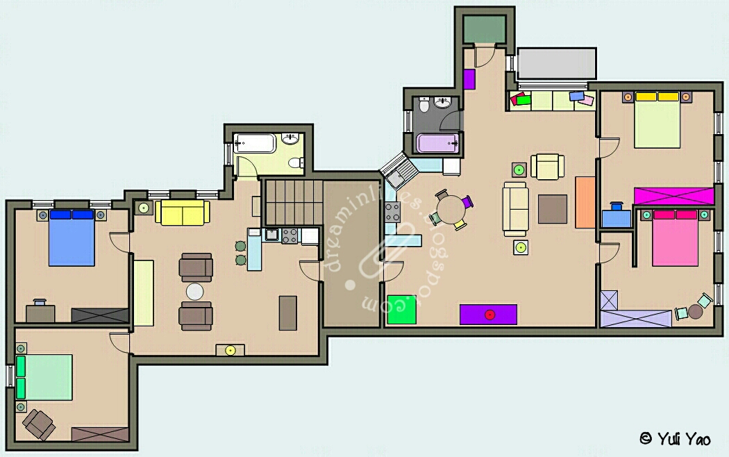 Scale it! Apartment of Chandler Bing & Joey Tribbiani