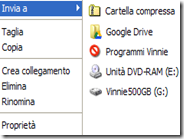 Aggiungere Google Drive al menu Invia a del tasto destro del mouse