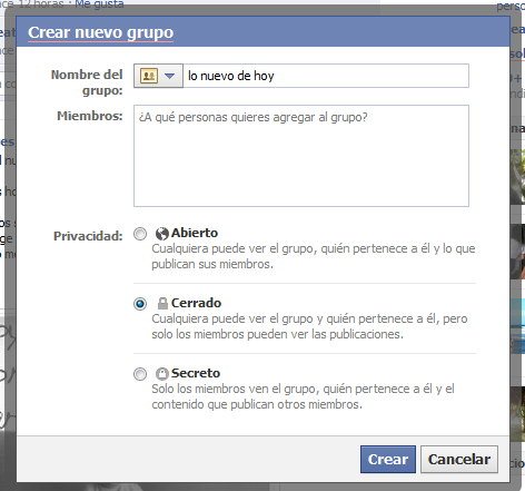 grupo secreto en Facebook