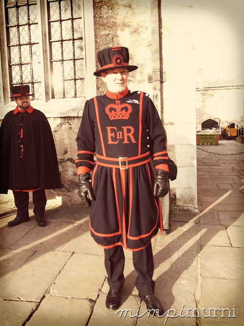 A Yeoman or better known as a Beefeater. If you ever get to visit the Tower of London, make sure you take a tour with one of these guys. It comes free with your ticket & I can't recommend it highly enough. They know the history of England inside out & belly-achingly funny!        