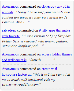 Awesome Styled Recent Comments Widget for Blogger