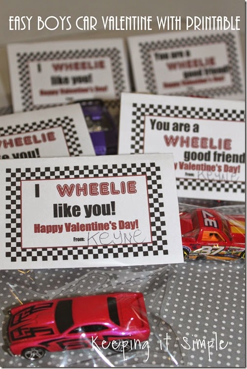 Easy Boys Car Valentines with Free Printable