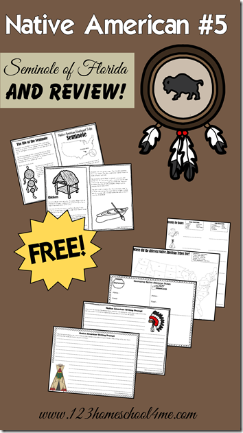 Native Americans - Seminole tribe of FLorida and unit review with lots of review worksheets and native american creative writing prompts. Native Americans - Seminole tribe of FLorida and unit review with lots of review worksheets and native american creative writing prompts.