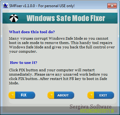 SMFixer - Windows Safe Mode Fixing Utility