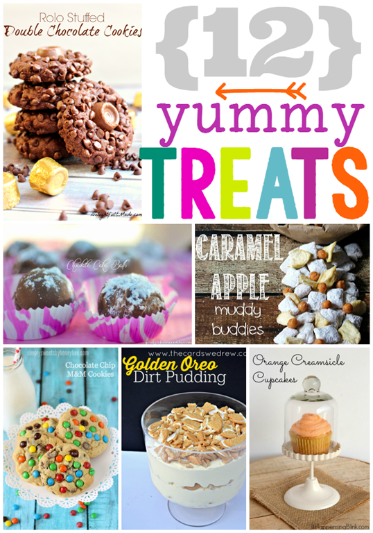 12 Yummy Treats at GingerSnapCrafts.com #desserts #yummy #linkparty #features