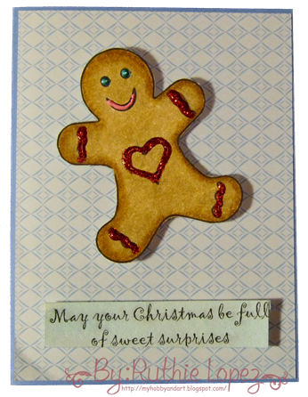 Gingerbread man card - Platypus Creek Digitals - hombre galleta tarjeta
