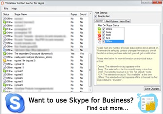 Skype Alert for Individual Skype Contacts