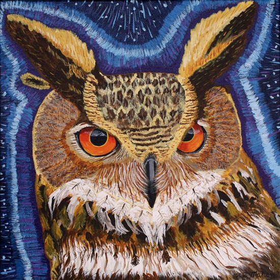 vicki maheu owl painting