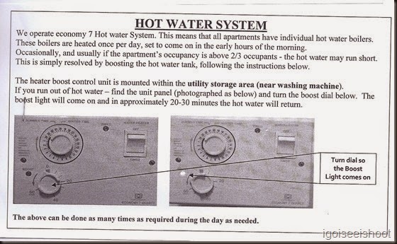 Hot Water System instructions