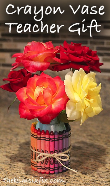 Crayon vase teacher gift