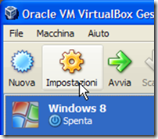 VirtualBox Imposatzioni per  Windows 8