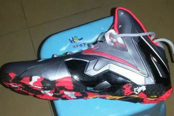 pink and grey lebrons