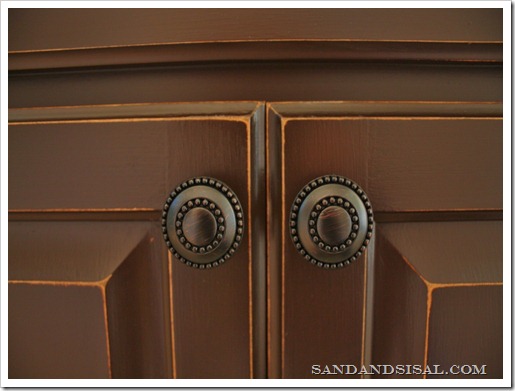 Painted cabinets with oil rubbed bronze hardware