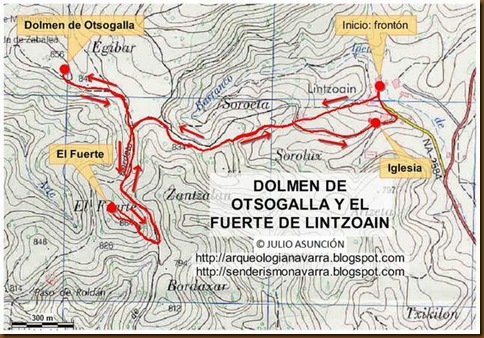 Mapa Dolmen de Otsogalla y El Fuerte