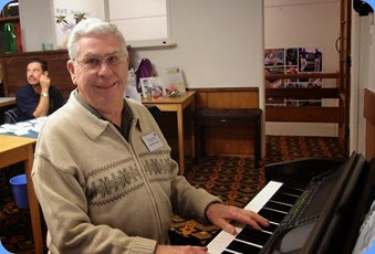 Jim Nicholson very kindly stepped into the breach following a late player pull-out due to indisposition. Jim played the Club's Yamaha Clavinova CVP-509. Photo courtesy of Dennis Lyons.