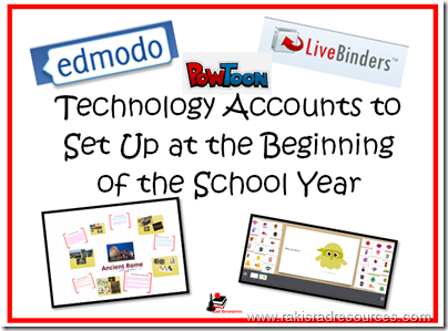 Top 10 Blog Posts from Raki's Rad Resources of 2014 -Technology accounts to set up for students at the beginning of the school year.  Setting up accounts at the beginning of the year makes the rest of the year's technology go much smoother.