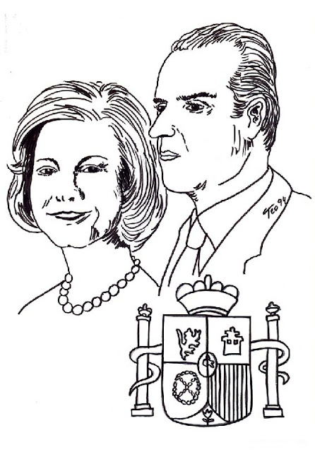 DIBUJO DE LOS REYES DE ESPA A  PARA  COLOREAR 