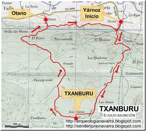 Mapa ruta Txanburu