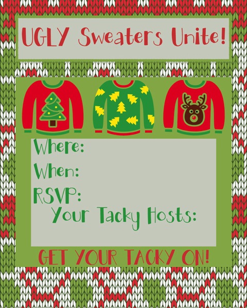 Printable Ugly Sweater Invitations Templates 4