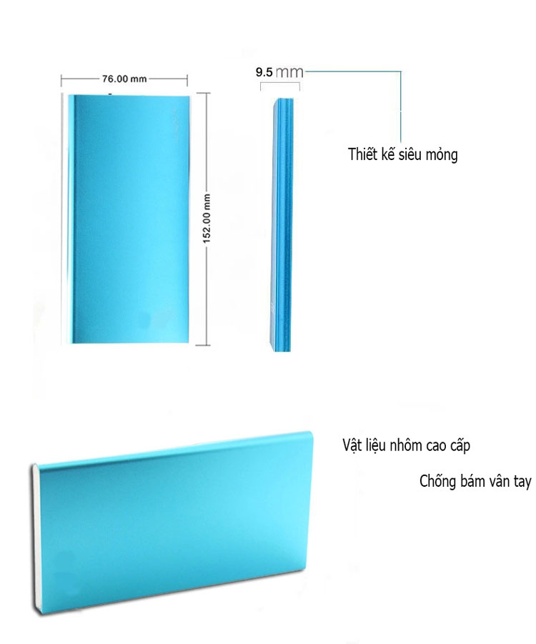 Sạc dự phòng super slim 12.000 mAh