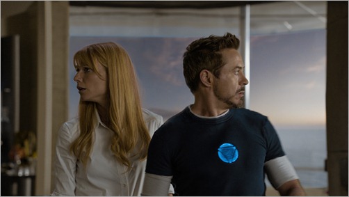 "Marvel's Iron Man 3"<br /><br />L to R: Pepper Potts (Gwyneth Paltrow) & Tony Stark/Iron Man (Robert Downey Jr.)<br /><br />Ph: Film Frame<br /><br />© 2012 MVLFFLLC.  TM & © 2012 Marvel.  All Rights Reserved.