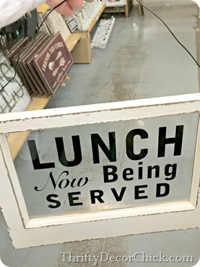 lunch being served sign