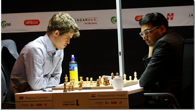 Carlsen vs Anand, Round 2, Norway Chess 2013