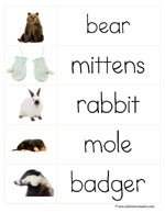 Word Cards The Mitten